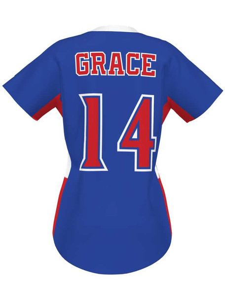 Control Series Premium "Riptide" Custom Sublimated V Neck Softball Jersey Premium Softball Vnecks All Sports Uniforms