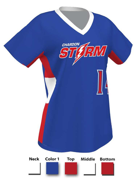 Control Series Premium "Riptide" Custom Sublimated V Neck Softball Jersey Premium Softball Vnecks All Sports Uniforms