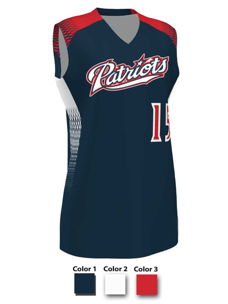 Control Series Premium "Fast Track" Custom Sublimated Sleeveless V Neck Softball Jersey Vneck /Crew All Sports Uniforms