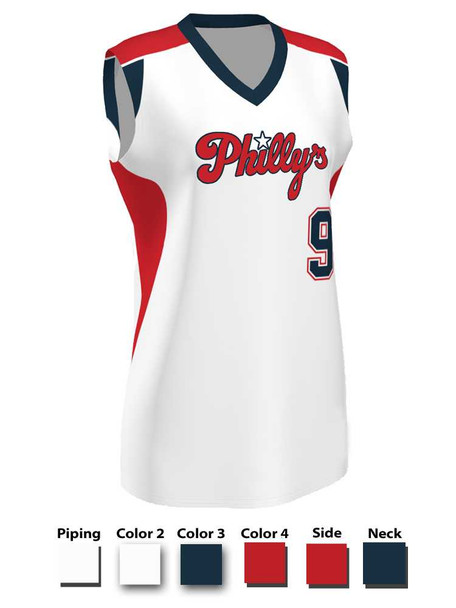 Control Series Premium "Venom" Custom Sublimated Sleeveless V Neck Softball Jersey Vneck /Crew All Sports Uniforms
