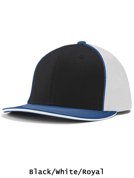 Embroidered Trucker Mesh Tri-Color Cotton Twill Baseball Cap - Package Product Baseball Package Products All Sports Uniforms