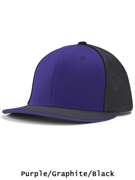 Embroidered Trucker Mesh Tri-Color Cotton Twill Baseball Cap - Package Product Baseball Package Products All Sports Uniforms