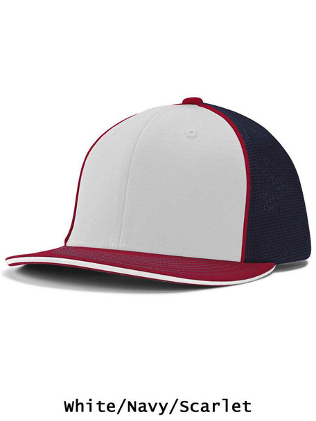 Embroidered Trucker Mesh Tri-Color Cotton Twill Baseball Cap - Package Product Baseball Package Products All Sports Uniforms