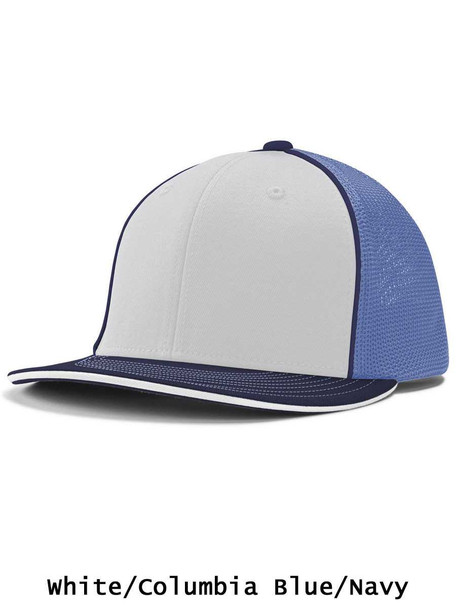 Embroidered Trucker Mesh Tri-Color Cotton Twill Baseball Cap - Package Product Baseball Package Products All Sports Uniforms
