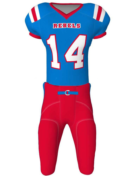 Quick Ship - "End Zone" 4 Way Stretch Pro Fabric Custom Sublimated Football Set Quick Ship Football Sets All Sports Uniforms