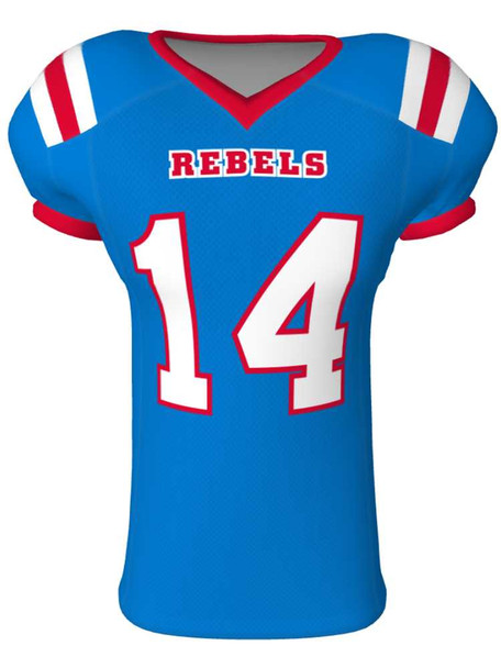 Quick Ship - "End Zone" 4 Way Stretch Pro Fabric Custom Sublimated Football Jersey Quick Ship Football Jerseys All Sports Uniforms