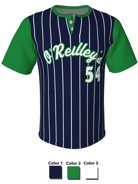 Quick Ship - "Heritage" Custom Sublimated 2 Button Baseball Jersey