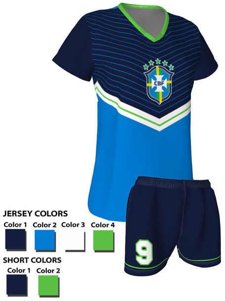 Quick Ship -Womens/Girls "Corner Kick 2" Custom Sublimated Soccer Set