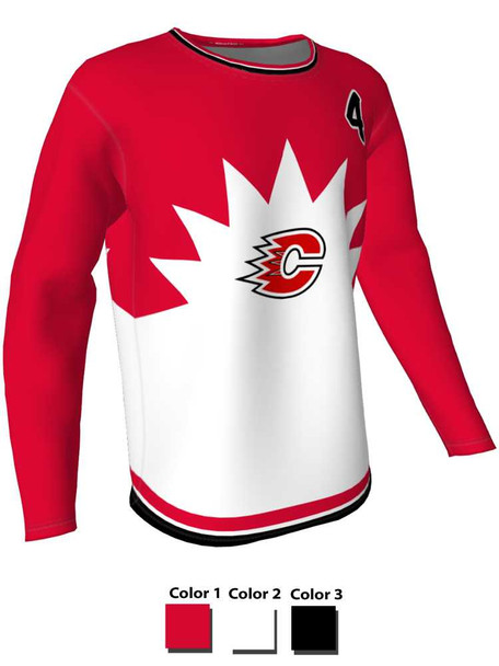 Quick Ship - Unisex "Toronto" Custom Sublimated Shooting Shirt Long Sleeve Sublimated Shooting Shirts All Sports Uniforms