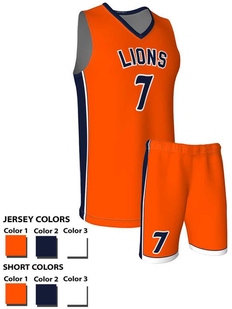 Quick Ship - Adult/Youth "Los Angeles" Custom Sublimated Basketball Uniform Quick Ship Adult Non-Reversible Basketball All Sports Uniforms