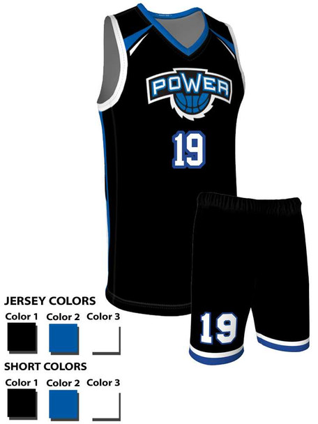 Quick Ship - Adult/Youth "Vertical" Custom Sublimated Basketball Uniform Quick Ship Adult Non-Reversible Basketball All Sports Uniforms