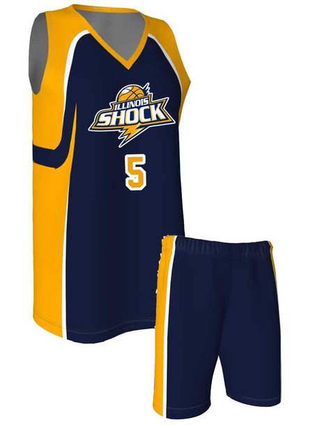 Quick Ship - Womens/Girls "Buckets" Custom Sublimated Basketball Uniform Quick Ship Womens Non-Reversible Basketball All Sports Uniforms