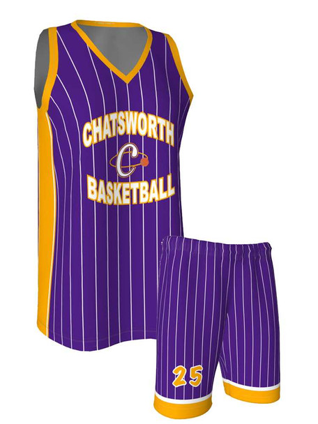 Quick Ship - Womens/Girls "Spellbound" Custom Sublimated Basketball Uniform Quick Ship Womens Non-Reversible Basketball All Sports Uniforms
