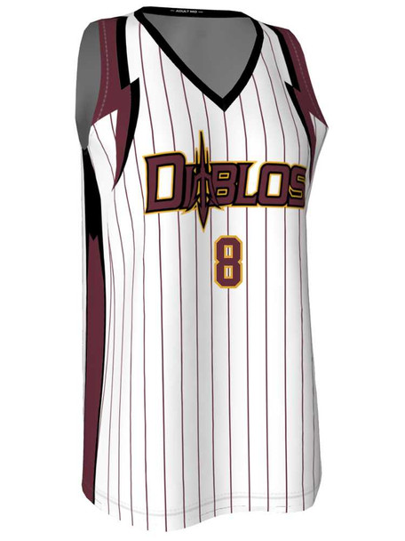 Quick Ship - Womens/Girls "Thunder" Custom Sublimated Basketball Uniform Quick Ship Womens Non-Reversible Basketball All Sports Uniforms