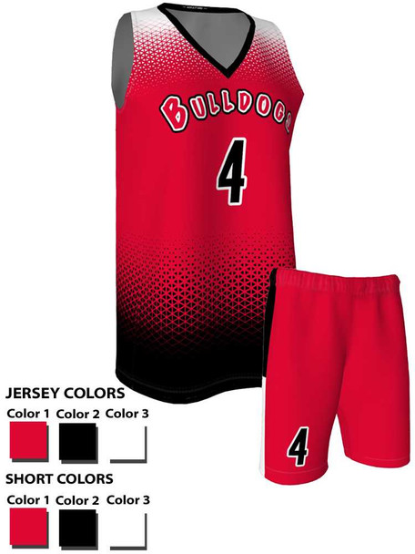 Quick Ship - Womens/Girls "Fadeaway" Custom Sublimated Basketball Uniform Quick Ship Womens Non-Reversible Basketball All Sports Uniforms