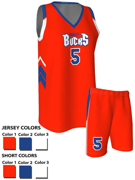 Quick Ship - Womens/Girls "Fast Break" Custom Sublimated Basketball Uniform Quick Ship Womens Non-Reversible Basketball All Sports Uniforms