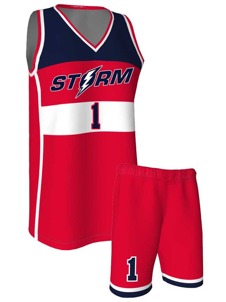 Quick Ship - Womens/Girls "Washington" Custom Sublimated Basketball Uniform Quick Ship Womens Non-Reversible Basketball All Sports Uniforms