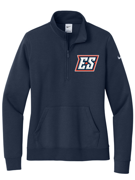 Womens Nike "Club Sleeve Swoosh" 8.3 oz 80/20 1/2 Zip Pullover