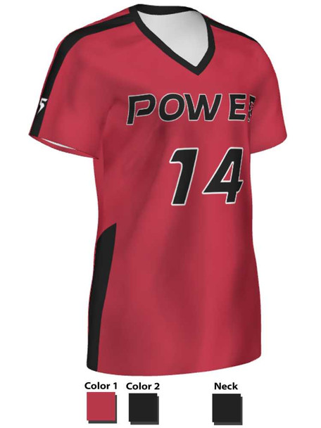 Saver Series - "Borderline" Short or Cap Sleeve Custom Sublimated Volleyball Jersey Short & Cap Sleeve Volleyball Jerseys All Sports Uniforms