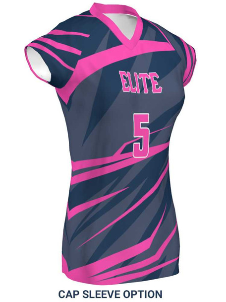 Saver Series - "Cut Shot" Short or Cap Sleeve Custom Sublimated Volleyball Jersey Short & Cap Sleeve Volleyball Jerseys All Sports Uniforms