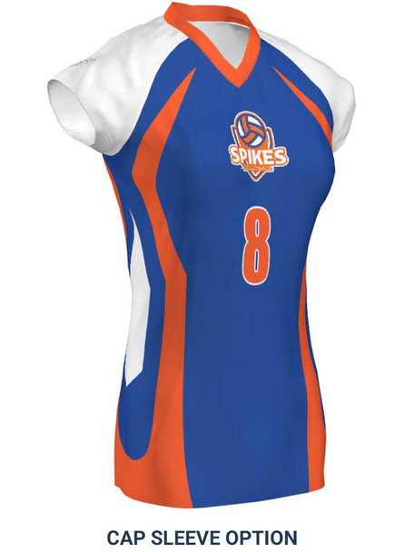 Saver Series - "Spire" Short or Cap Sleeve Custom Sublimated Volleyball Jersey Short & Cap Sleeve Volleyball Jerseys All Sports Uniforms