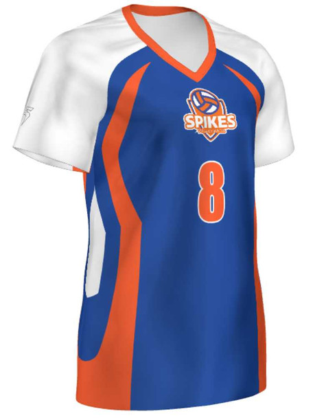 Saver Series - "Spire" Short or Cap Sleeve Custom Sublimated Volleyball Jersey Short & Cap Sleeve Volleyball Jerseys All Sports Uniforms