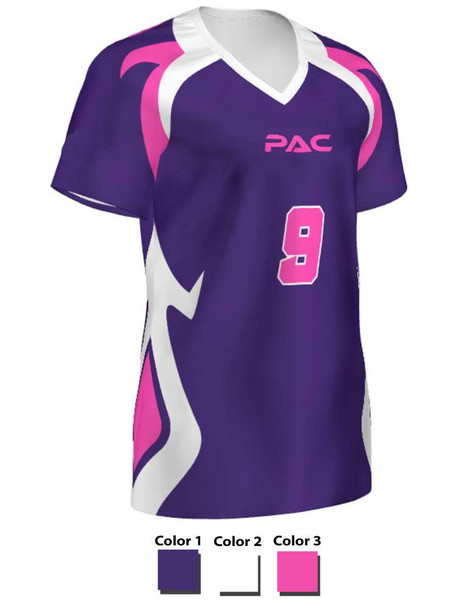 Saver Series - "Double Block" Short or Cap Sleeve Custom Sublimated Volleyball Jersey Short & Cap Sleeve Volleyball Jerseys All Sports Uniforms