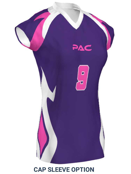 Saver Series - "Double Block" Short or Cap Sleeve Custom Sublimated Volleyball Jersey Short & Cap Sleeve Volleyball Jerseys All Sports Uniforms