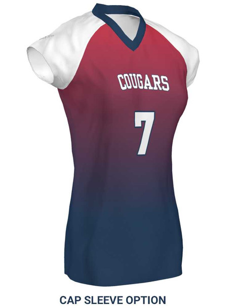 Saver Series - "Gradient" Short or Cap Sleeve Custom Sublimated Volleyball Jersey Short & Cap Sleeve Volleyball Jerseys All Sports Uniforms