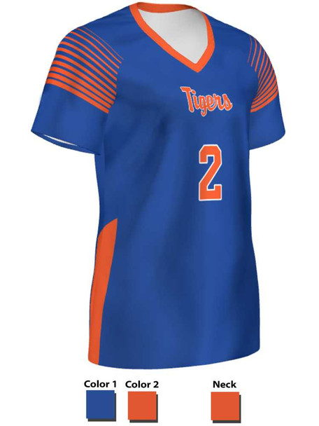 Saver Series - "Slam" Short or Cap Sleeve Custom Sublimated Volleyball Jersey Short & Cap Sleeve Volleyball Jerseys All Sports Uniforms
