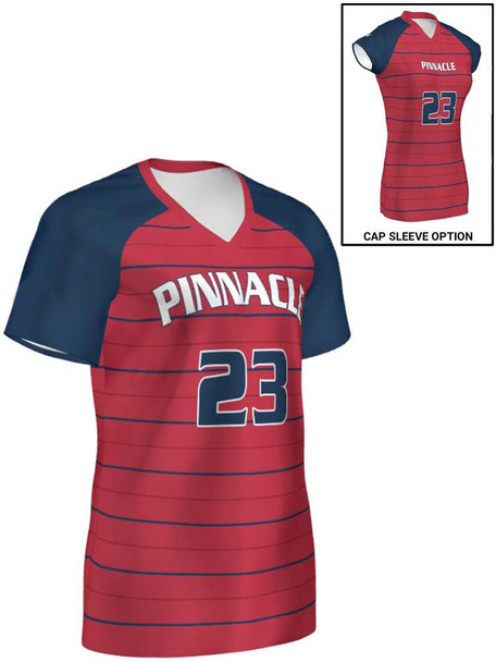 Saver Series - "Tape Shot" Short or Cap Sleeve Custom Sublimated Volleyball Jersey Short & Cap Sleeve Volleyball Jerseys All Sports Uniforms