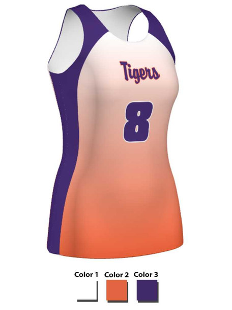 Saver Series - "Ombre" Sleeveless Custom Sublimated Volleyball Jersey Sleeveless Volleyball Jerseys All Sports Uniforms