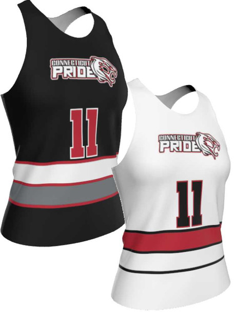 Dawg - Ladies/Girls "Top Dawg" Custom Sublimated Reversible Lacrosse Pinnie Ladies Reversible Pinnies All Sports Uniforms