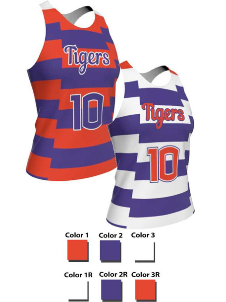 Dawg - Ladies/Girls "First Strike" Custom Sublimated Reversible Lacrosse Pinnie Ladies Reversible Pinnies All Sports Uniforms