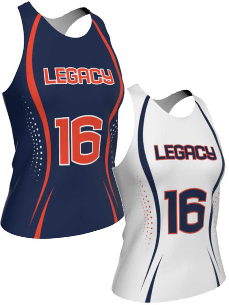 Dawg - Ladies/Girls "No Mercy" Custom Sublimated Reversible Lacrosse Pinnie Ladies Reversible Pinnies All Sports Uniforms