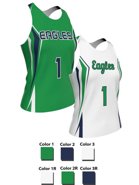 Dawg - Ladies/Girls "Full Speed" Custom Sublimated Reversible Lacrosse Pinnie Ladies Reversible Pinnies All Sports Uniforms