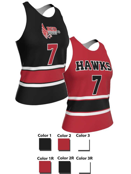 Dawg - Ladies/Girls "Fast Lane" Custom Sublimated Reversible Lacrosse Pinnie Ladies Reversible Pinnies All Sports Uniforms