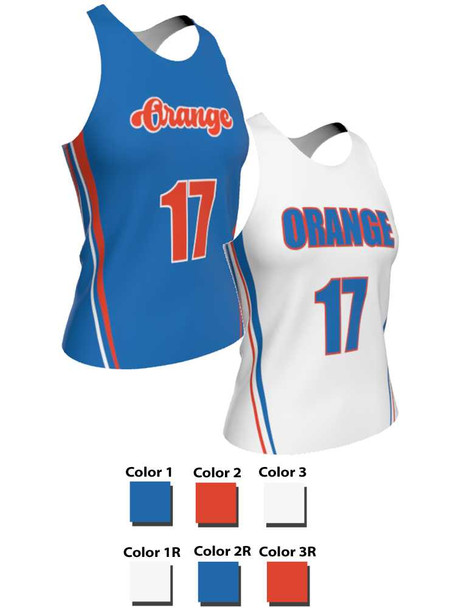 Dawg - Ladies/Girls "Shadow Pack" Custom Sublimated Reversible Lacrosse Pinnie Ladies Reversible Pinnies All Sports Uniforms