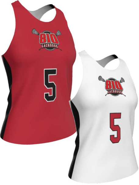Dawg - Ladies/Girls "Blackout" Custom Sublimated Reversible Lacrosse Pinnie Ladies Reversible Pinnies All Sports Uniforms