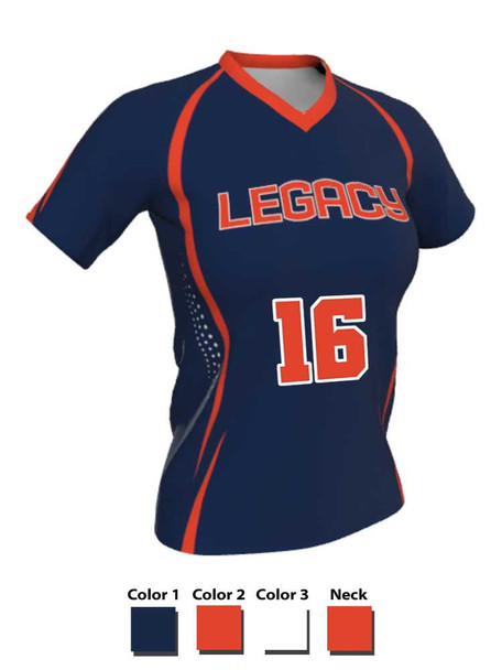 Dawg - Ladies/Girls "No Mercy" Custom Sublimated Short Sleeve Lacrosse Game Jersey Ladies Non-Reversible Jerseys All Sports Uniforms