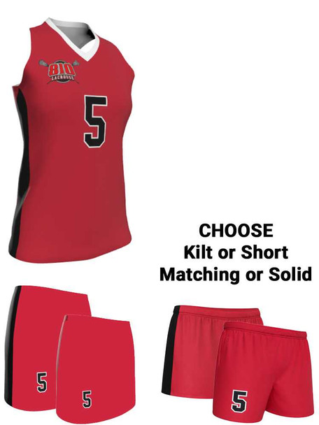 Dawg - Ladies/Girls "Blackout" Custom Sublimated Racerback Lacrosse Uniform Racerback All Sports Uniforms