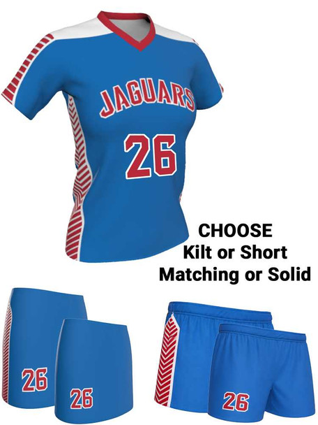 Dawg - Ladies/Girls "Battle Tested" Custom Sublimated Short Sleeve Lacrosse Uniform Short Sleeve All Sports Uniforms