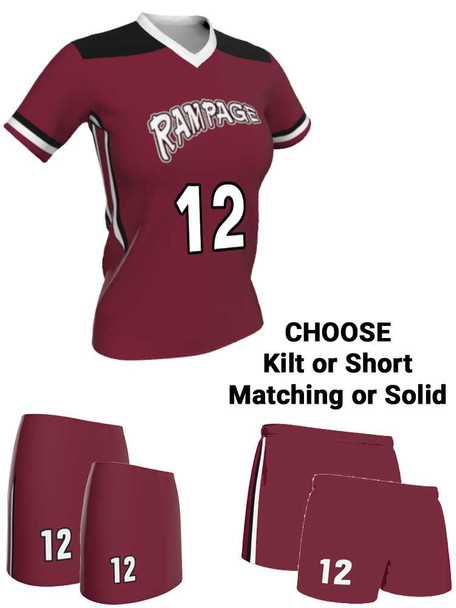 Dawg - Ladies/Girls "Bite Back" Custom Sublimated Short Sleeve Lacrosse Uniform Short Sleeve All Sports Uniforms