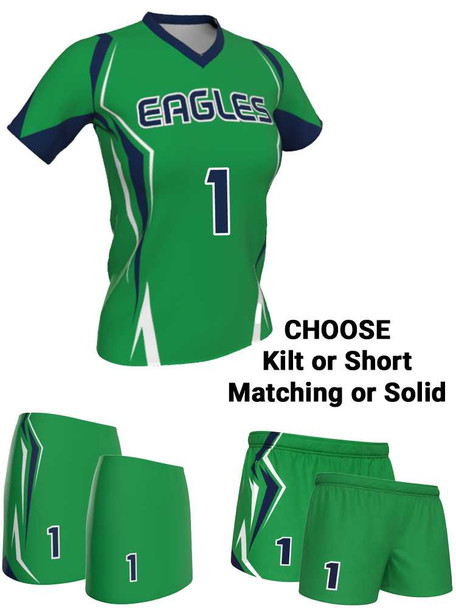 Dawg - Ladies/Girls "Full Speed" Custom Sublimated Short Sleeve Lacrosse Uniform Short Sleeve All Sports Uniforms