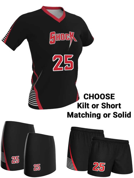 Dawg - Ladies/Girls "War Ready" Custom Sublimated Short Sleeve Lacrosse Uniform Short Sleeve All Sports Uniforms