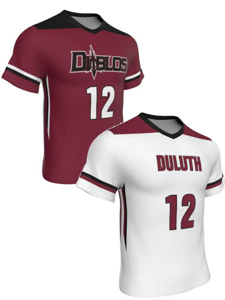 Mens/Youth "Bite Back" Custom Sublimated Reversible Short Sleeve Lacrosse Game Jersey Short Sleeve All Sports Uniforms