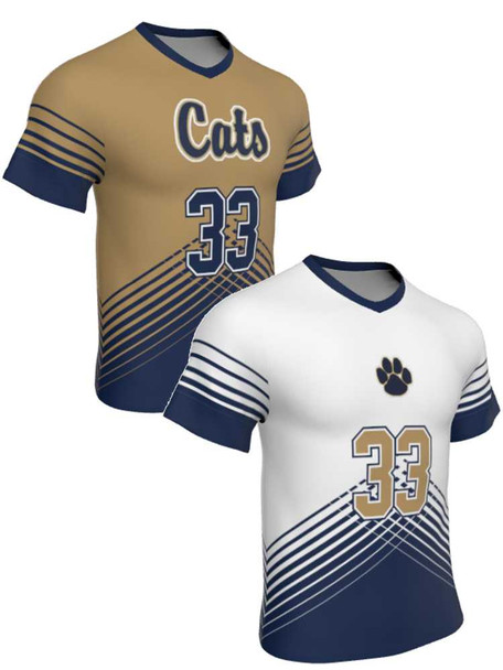 Mens/Youth "Fighter" Custom Sublimated Reversible Short Sleeve Lacrosse Game Jersey Short Sleeve All Sports Uniforms