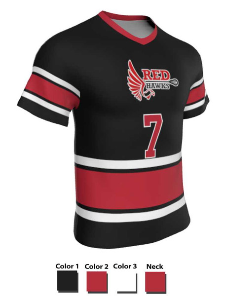 Mens/Youth "Fast Lane" Custom Sublimated Short Sleeve Lacrosse Game Jersey Short Sleeve All Sports Uniforms