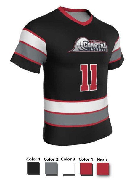 Mens/Youth "Top Dawg" Custom Sublimated Short Sleeve Lacrosse Game Jersey Short Sleeve All Sports Uniforms