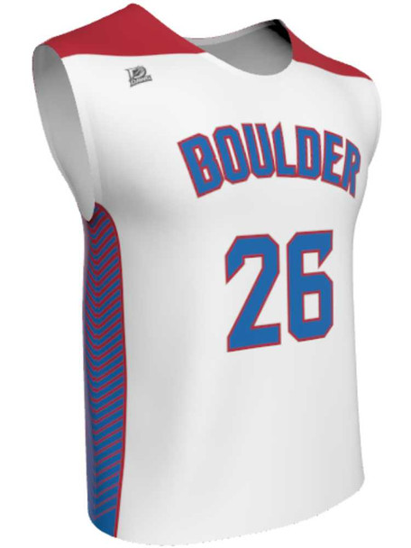 Mens/Youth "Battle Tested" Custom Sublimated Reversible Wide Shoulder Sleeveless Lacrosse Game Jersey Wide Shoulder All Sports Uniforms